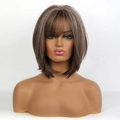 6Pcs Synthetic Bob Wig with Bangs
