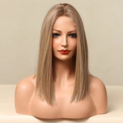 2Pcs Medium Womens Chemical Fiber Lace Wig
