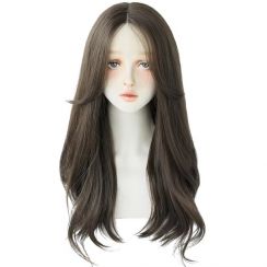 Womens Center Parted Synthetic Curly Wig