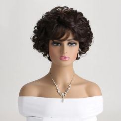3Pcs Womens Synthetic Fiber Short Puffy Curly Wig