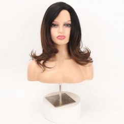 5Pcs Womens Brown and Black Gradient Curly Synthetic Wig