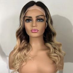 Dark Root Front Lace Human Hair Brazilian Hair Gradient Wigs